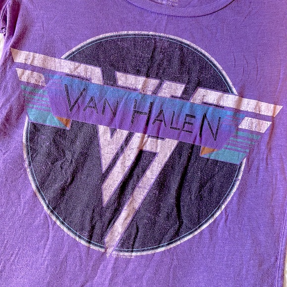 Purple VAN HALEN Tee by Chaser Scoop Neck Ladies’ Babydoll Style Size M - Picture 3 of 8
